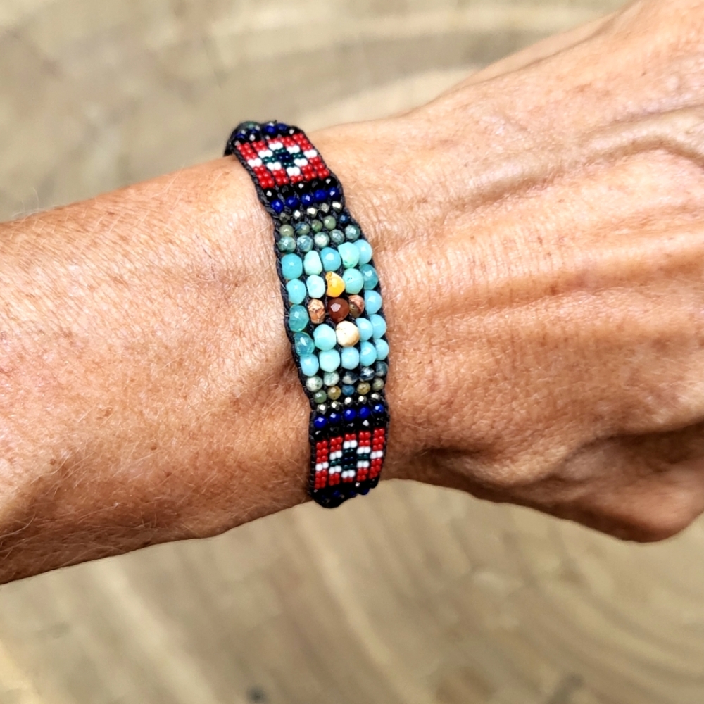 Handcrafted Mexico City Artist Beaded Bracelet